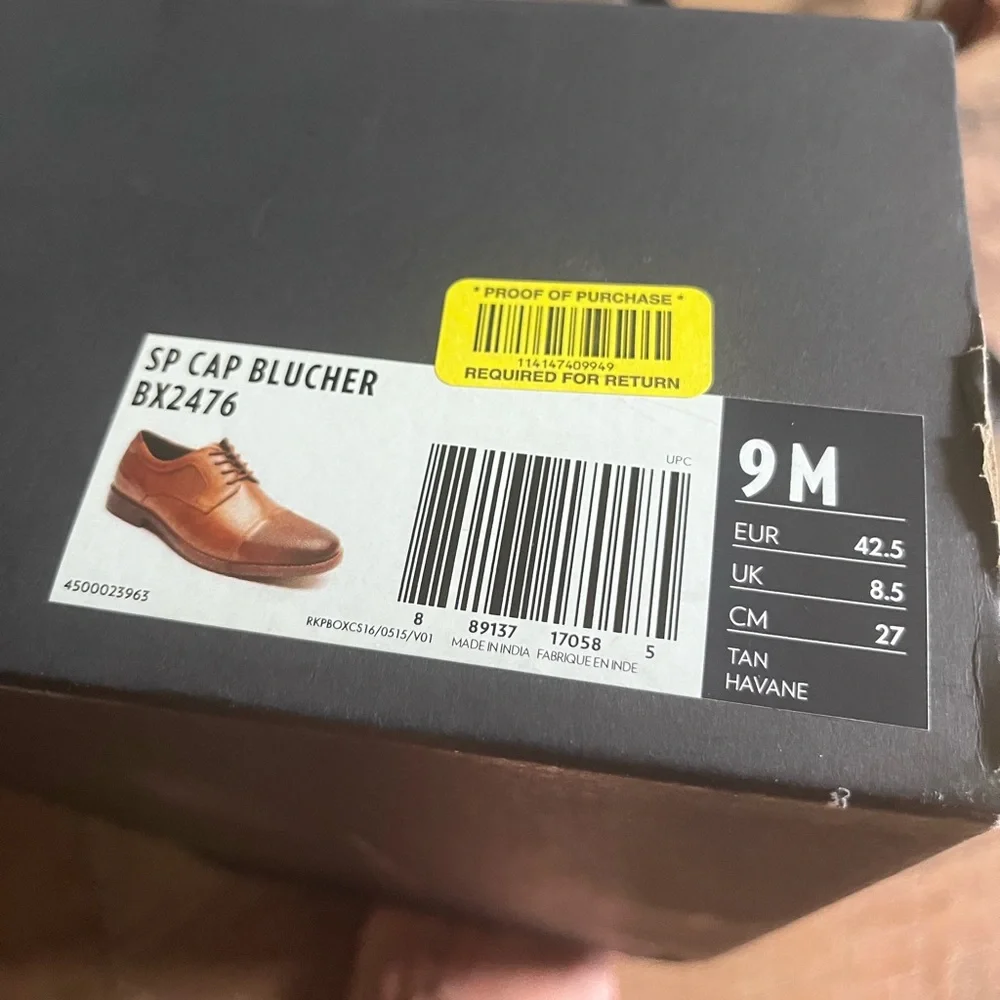 Rockport Blucher Cap-Toe brown Oxfords‎ size 9
